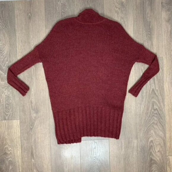Talula Aritzia Lenox Cardigan Sweater Knit Heathered Cashmere Wool Burgundy XXS - Picture 14 of 14